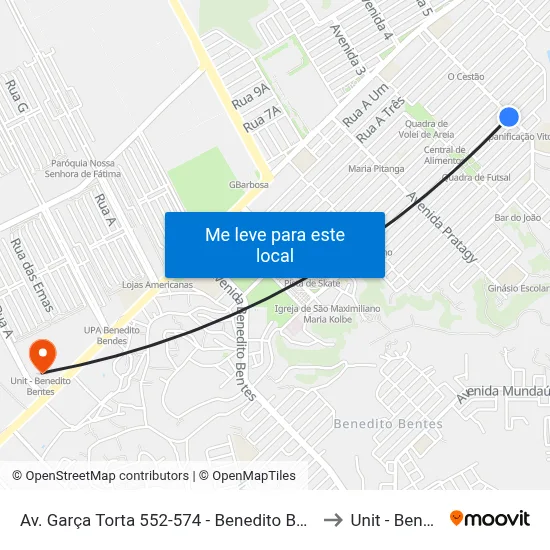 Av. Garça Torta 552-574 - Benedito Bentes Maceió - Al 57084-615 Brasil to Unit - Benedito Bentes map