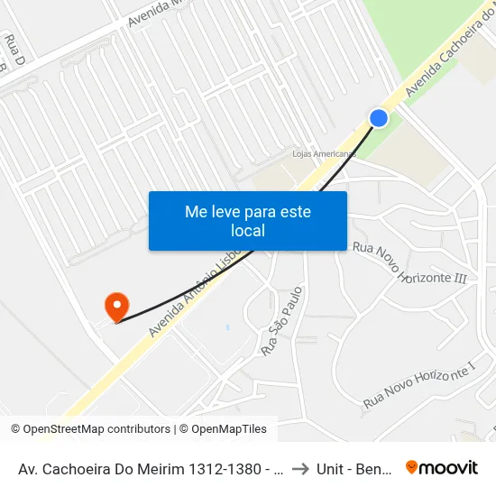 Av. Cachoeira Do Meirim 1312-1380 - Benedito Bentes Maceió - Al Brasil to Unit - Benedito Bentes map