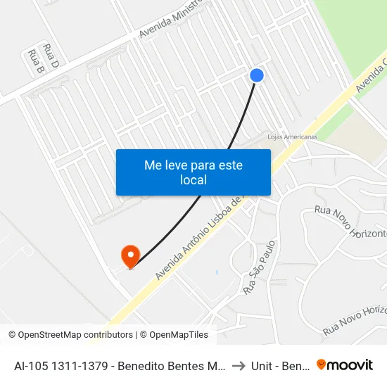 Al-105 1311-1379 - Benedito Bentes Maceió - Al República Federativa Do Brasil to Unit - Benedito Bentes map