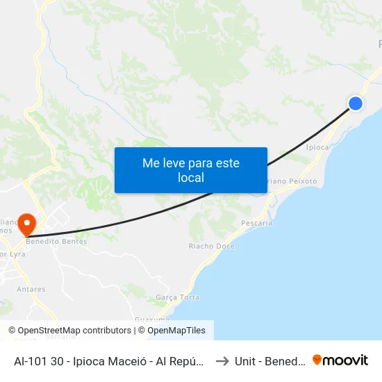 Al-101 30 - Ipioca Maceió - Al República Federativa Do Brasil to Unit - Benedito Bentes map