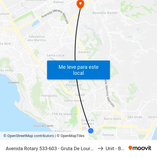 Avenida Rotary 533-603 - Gruta De Lourdes Maceió - Al 57052-480 República Federativa Do Brasil to Unit - Benedito Bentes map