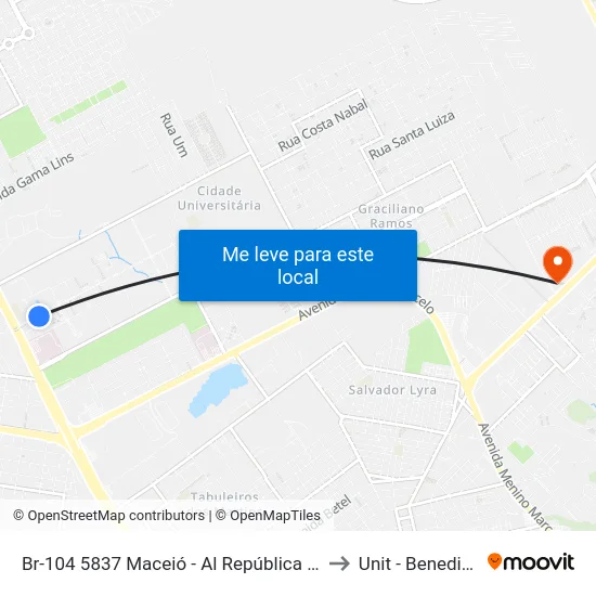 Br-104 5837 Maceió - Al República Federativa Do Brasil to Unit - Benedito Bentes map