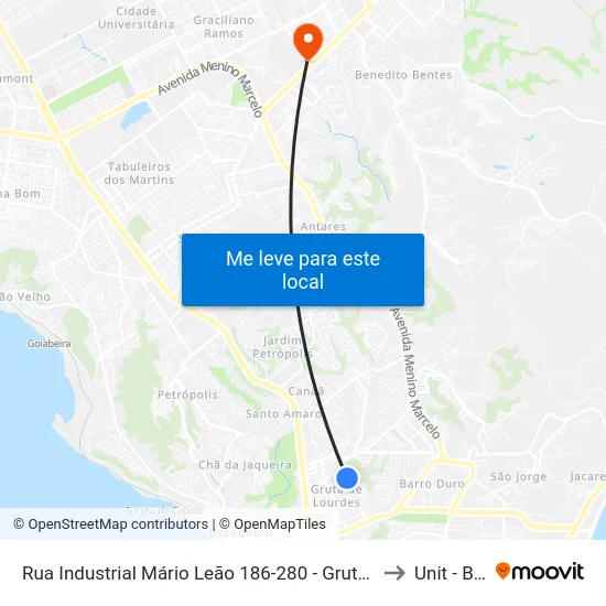 Rua Industrial Mário Leão 186-280 - Gruta De Lourdes Maceió - Al 57052-750 República Federativa Do Brasil to Unit - Benedito Bentes map