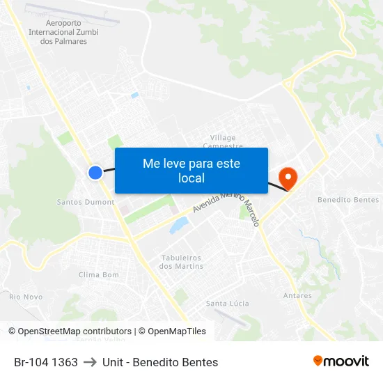 Br-104 1363 to Unit - Benedito Bentes map