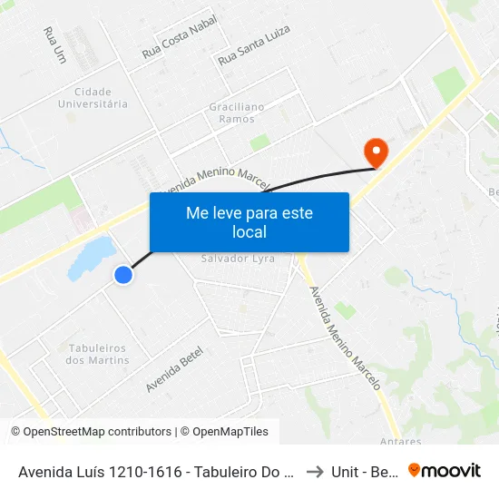 Avenida Luís 1210-1616 - Tabuleiro Do Martins Maceió - Al República Federativa Do Brasil to Unit - Benedito Bentes map