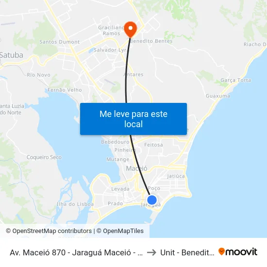 Av. Maceió 870 - Jaraguá Maceió - Al 57022-080 Brasil to Unit - Benedito Bentes map