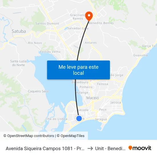 Avenida Siqueira Campos 1081 - Prado Maceió - Al Brasil to Unit - Benedito Bentes map