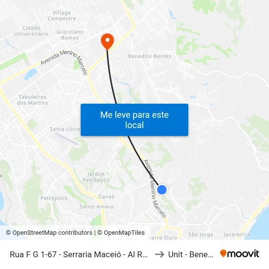 Rua F G 1-67 - Serraria Maceió - Al República Federativa Do Brasil to Unit - Benedito Bentes map
