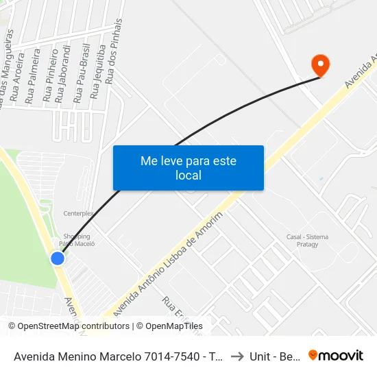 Avenida Menino Marcelo 7014-7540 - Tabuleiro Do Martins Maceió - Al 57081-385 Brasil to Unit - Benedito Bentes map