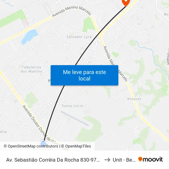 Av. Sebastião Corrêia Da Rocha 830-976 - Tabuleiro Do Martins Maceió - Al 57061-410 Brasil to Unit - Benedito Bentes map