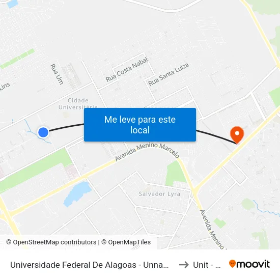 Universidade Federal De Alagoas - Unnamed Road - Cidade Universitária Maceió - Al República Federativa Do Brasil to Unit - Benedito Bentes map