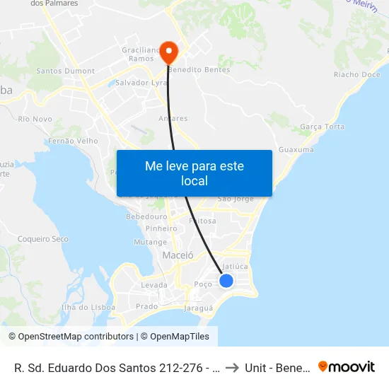 R. Sd. Eduardo Dos Santos 212-276 - Ponta Verde Maceió - Al Brasil to Unit - Benedito Bentes map
