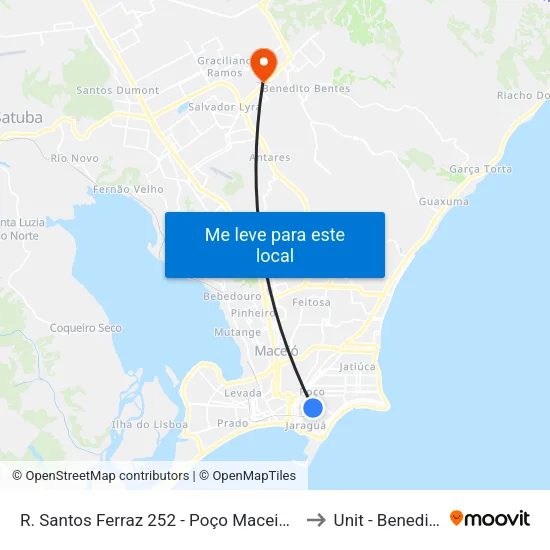 R. Santos Ferraz 252 - Poço Maceió - Al 57025-040 Brasil to Unit - Benedito Bentes map