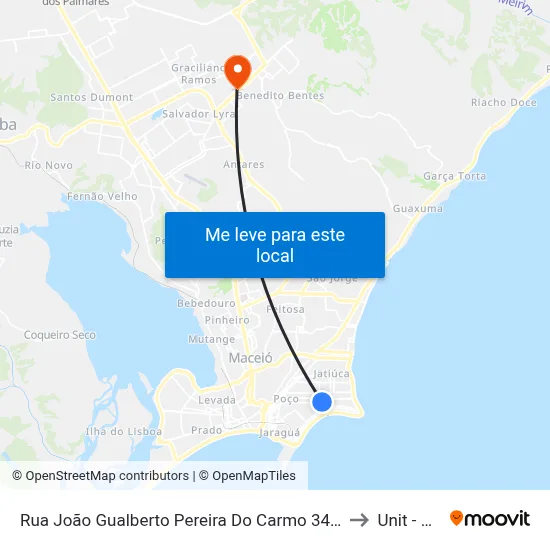 Rua João Gualberto Pereira Do Carmo 343 - Ponta Verde Maceió - Al 57035-270 República Federativa Do Brasil to Unit - Benedito Bentes map