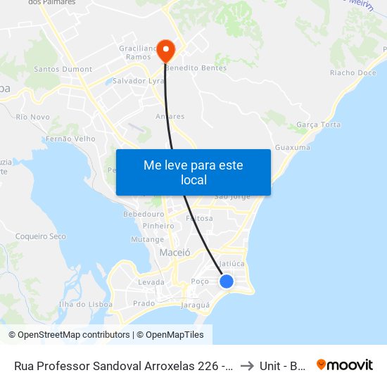 Rua Professor Sandoval Arroxelas 226 - Ponta Verde Maceió - Al República Federativa Do Brasil to Unit - Benedito Bentes map