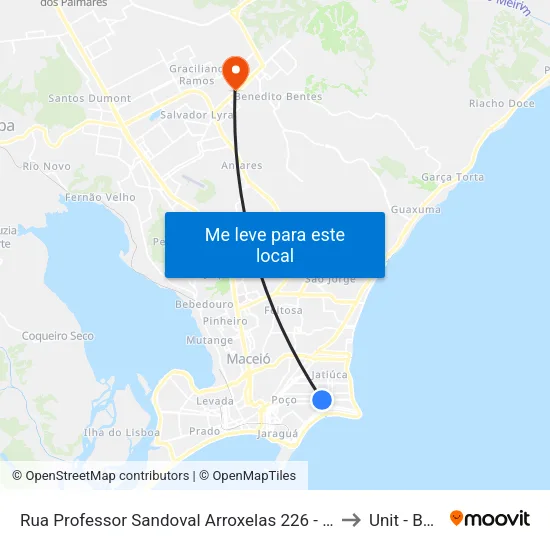 Rua Professor Sandoval Arroxelas 226 - Ponta Verde Maceió - Al República Federativa Do Brasil to Unit - Benedito Bentes map