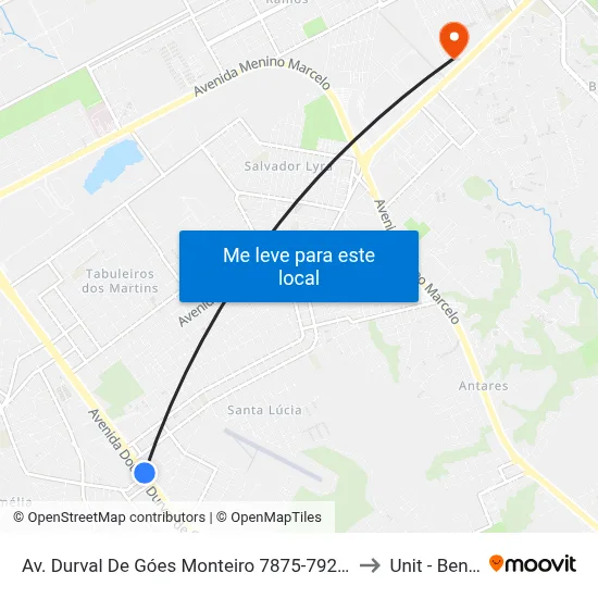 Av. Durval De Góes Monteiro 7875-7925 - Tabuleiro Do Martins Maceió - Al Brasil to Unit - Benedito Bentes map