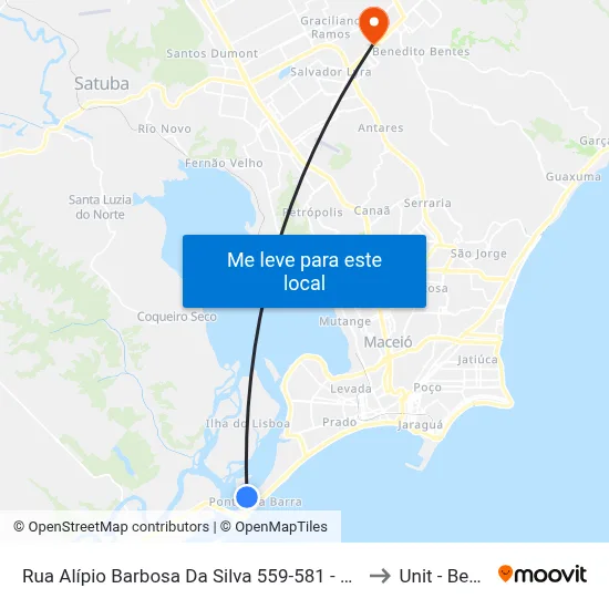 Rua Alípio Barbosa Da Silva 559-581 - Pontal Da Barra Maceió - Al 57010-810 Brasil to Unit - Benedito Bentes map