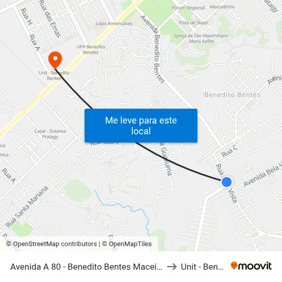 Avenida A 80 - Benedito Bentes Maceió - Al República Federativa Do Brasil to Unit - Benedito Bentes map