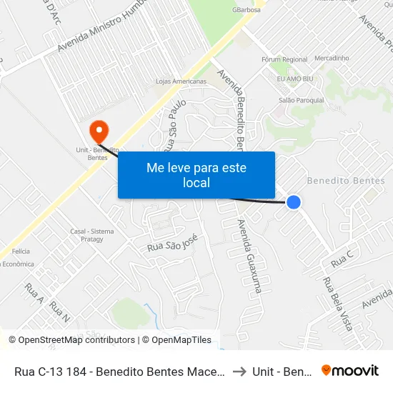 Rua C-13 184 - Benedito Bentes Maceió - Al República Federativa Do Brasil to Unit - Benedito Bentes map