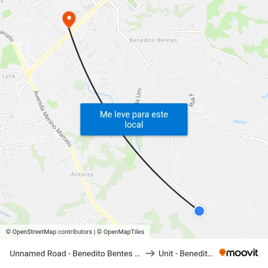Unnamed Road - Benedito Bentes Maceió - Al Brasil to Unit - Benedito Bentes map