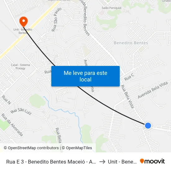 Rua E 3 - Benedito Bentes Maceió - Al República Federativa Do Brasil to Unit - Benedito Bentes map
