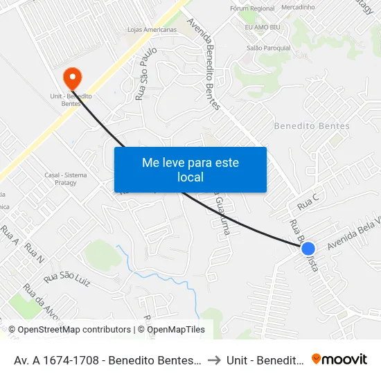 Av. A 1674-1708 - Benedito Bentes Maceió - Al Brasil to Unit - Benedito Bentes map