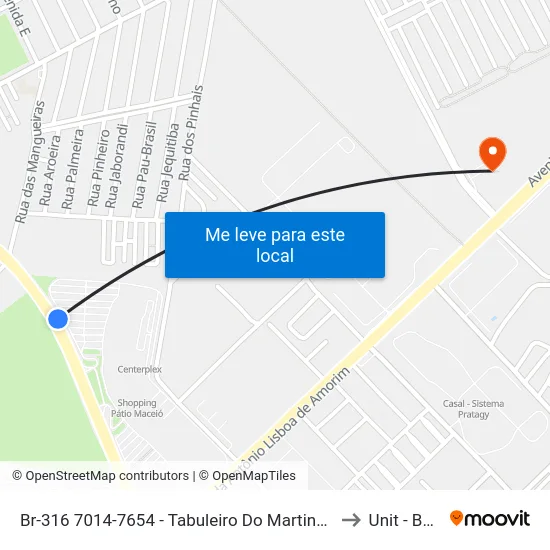 Br-316 7014-7654 - Tabuleiro Do Martins Maceió - Al 57081-385 República Federativa Do Brasil to Unit - Benedito Bentes map