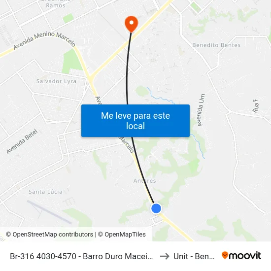 Br-316 4030-4570 - Barro Duro Maceió - Al República Federativa Do Brasil to Unit - Benedito Bentes map