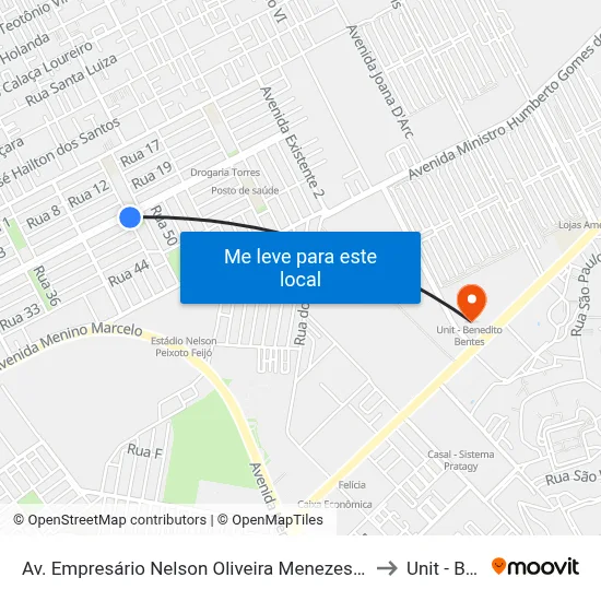 Av. Empresário Nelson Oliveira Menezes 672-690 - Cidade Universitária Maceió - Al 57073-471 Brasil to Unit - Benedito Bentes map