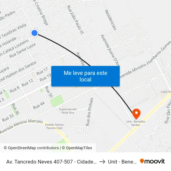 Av. Tancredo Neves 407-507 - Cidade Universitária Maceió - Al Brasil to Unit - Benedito Bentes map