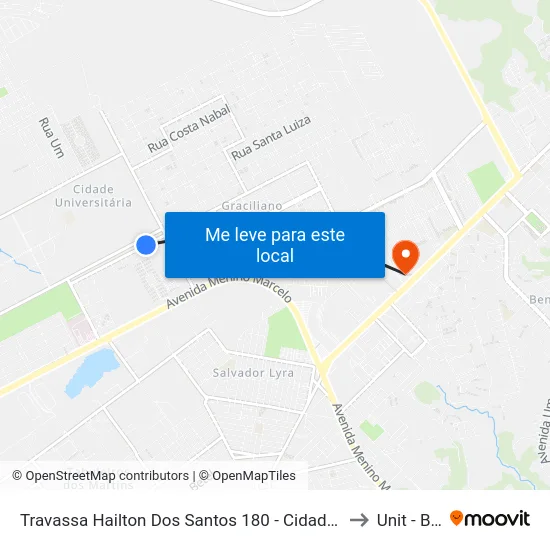 Travassa Hailton Dos Santos 180 - Cidade Universitária Maceió - Al 57073-480 República Federativa Do Brasil to Unit - Benedito Bentes map