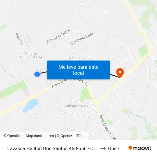Travassa Hailton Dos Santos 460-556 - Cidade Universitária Maceió - Al 57073-480 República Federativa Do Brasil to Unit - Benedito Bentes map