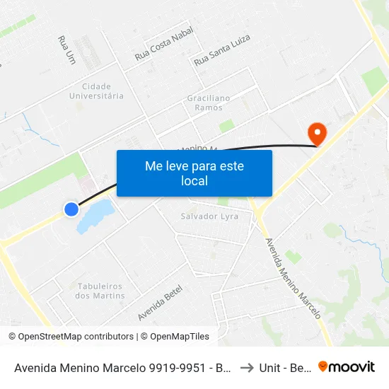 Avenida Menino Marcelo 9919-9951 - Barro Duro Maceió - Al República Federativa Do Brasil to Unit - Benedito Bentes map