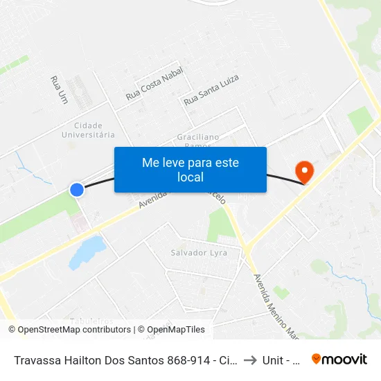 Travassa Hailton Dos Santos 868-914 - Cidade Universitária Maceió - Al 57073-480 República Federativa Do Brasil to Unit - Benedito Bentes map