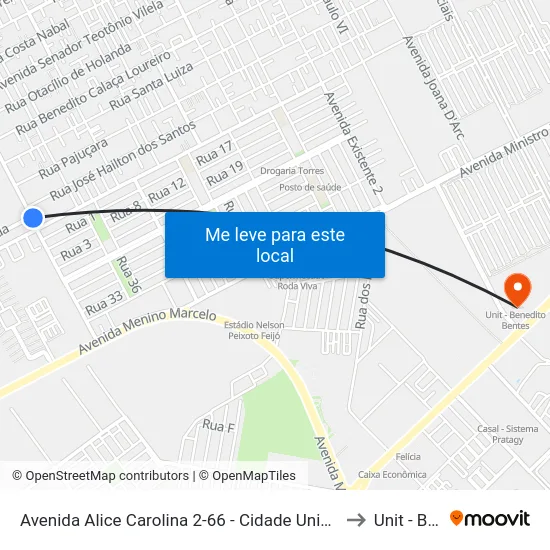 Avenida Alice Carolina 2-66 - Cidade Universitária Maceió - Al 57073-415 República Federativa Do Brasil to Unit - Benedito Bentes map