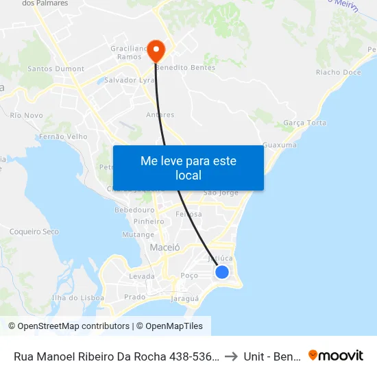 Rua Manoel Ribeiro Da Rocha 438-536 - Jatiúca Maceió - Al 57035-395 Brasil to Unit - Benedito Bentes map