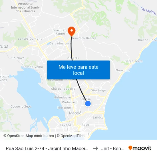 Rua São Luís 2-74 - Jacintinho Maceió - Al República Federativa Do Brasil to Unit - Benedito Bentes map