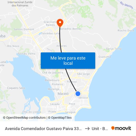 Avenida Comendador Gustavo Paiva 3340 - Mangabeiras Maceió - Al República Federativa Do Brasil to Unit - Benedito Bentes map