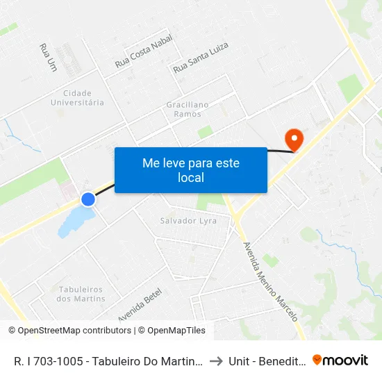 R. I 703-1005 - Tabuleiro Do Martins Maceió - Al Brasil to Unit - Benedito Bentes map