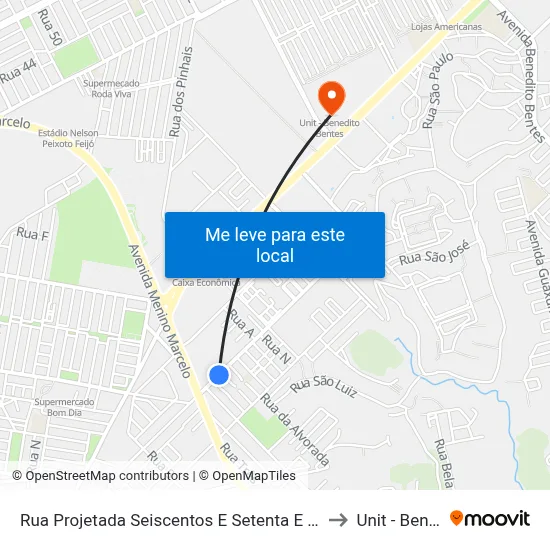 Rua Projetada Seiscentos E Setenta E Um 824-872 - Antares Maceió - Al Brasil to Unit - Benedito Bentes map