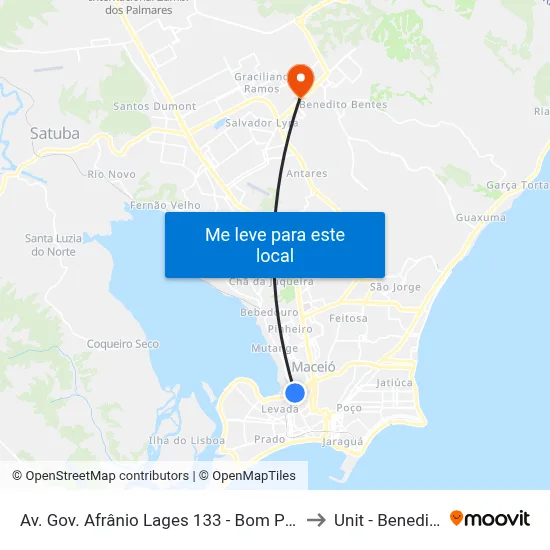 Av. Gov. Afrânio Lages 133 - Bom Parto Maceió - Al Brasil to Unit - Benedito Bentes map