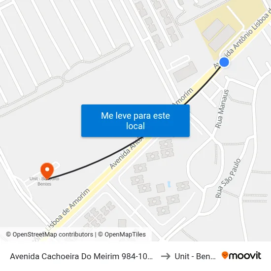 Avenida Cachoeira Do Meirim 984-1052 - Benedito Bentes Maceió - Al Brasil to Unit - Benedito Bentes map