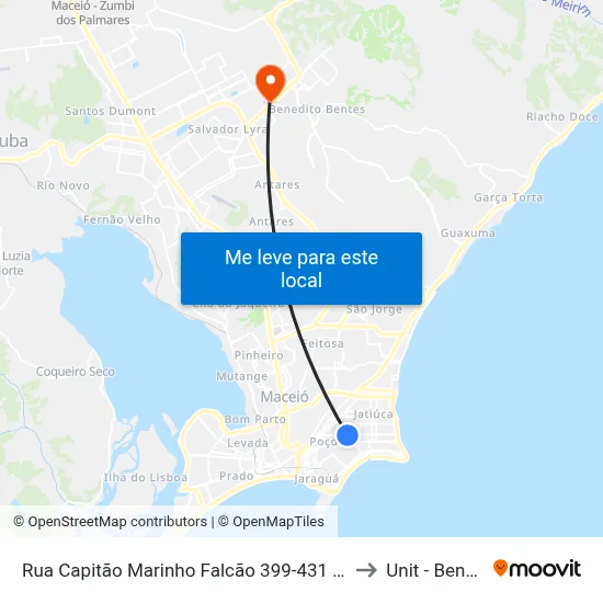 Rua Capitão Marinho Falcão 399-431 - Poço Maceió - Al 57025-260 Brasil to Unit - Benedito Bentes map