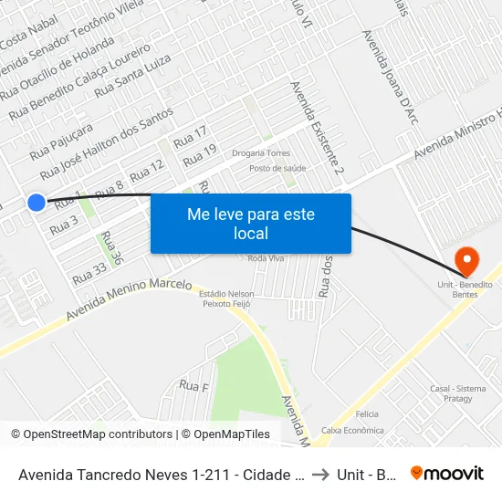 Avenida Tancredo Neves 1-211 - Cidade Universitária Maceió - Al República Federativa Do Brasil to Unit - Benedito Bentes map
