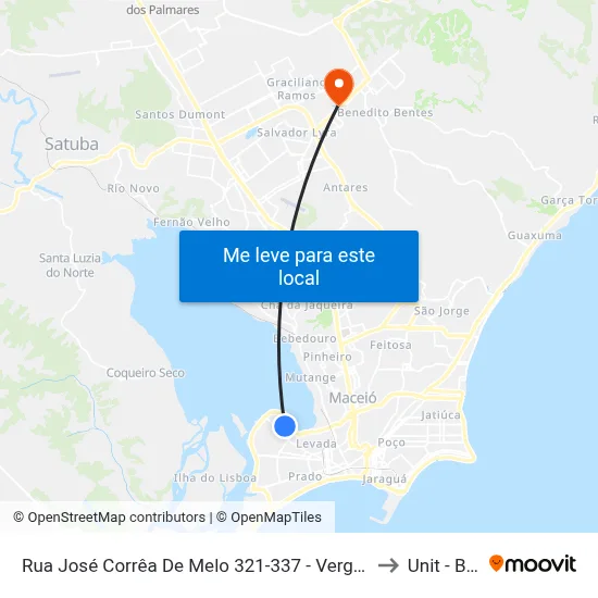 Rua José Corrêa De Melo 321-337 - Vergel Do Lago Maceió - Al 57015-390 República Federativa Do Brasil to Unit - Benedito Bentes map