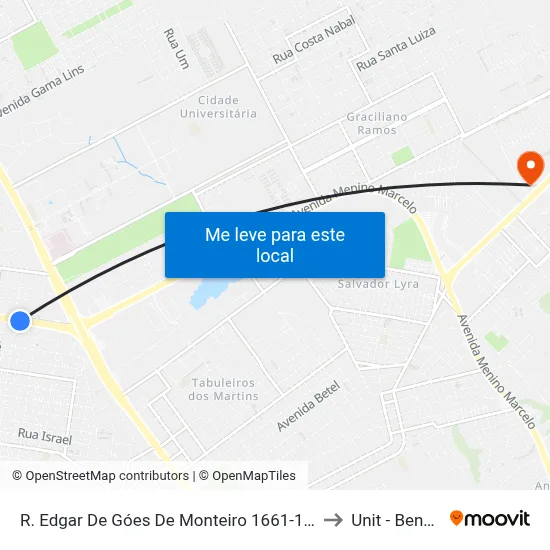 R. Edgar De Góes De Monteiro 1661-1681 - Clima Bom Maceió - Al Brasil to Unit - Benedito Bentes map