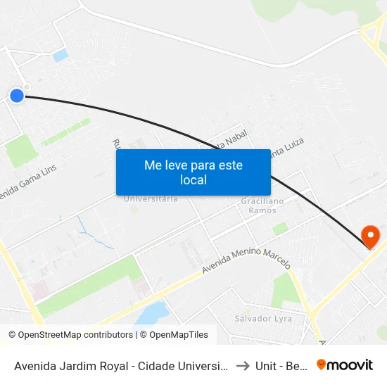 Avenida Jardim Royal - Cidade Universitária Maceió - Al República Federativa Do Brasil to Unit - Benedito Bentes map