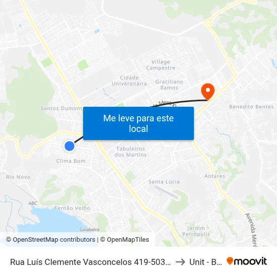 Rua Luís Clemente Vasconcelos 419-503 - Clima Bom Maceió - Al 57071-040 República Federativa Do Brasil to Unit - Benedito Bentes map