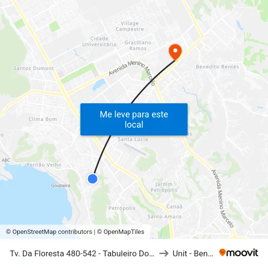 Tv. Da Floresta 480-542 - Tabuleiro Do Martins Maceió - Al 57060-080 Brasil to Unit - Benedito Bentes map